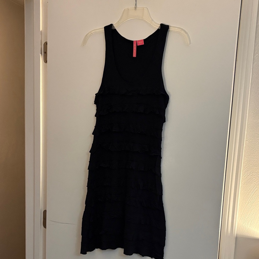 Black Sleeveless Ruffle Dress